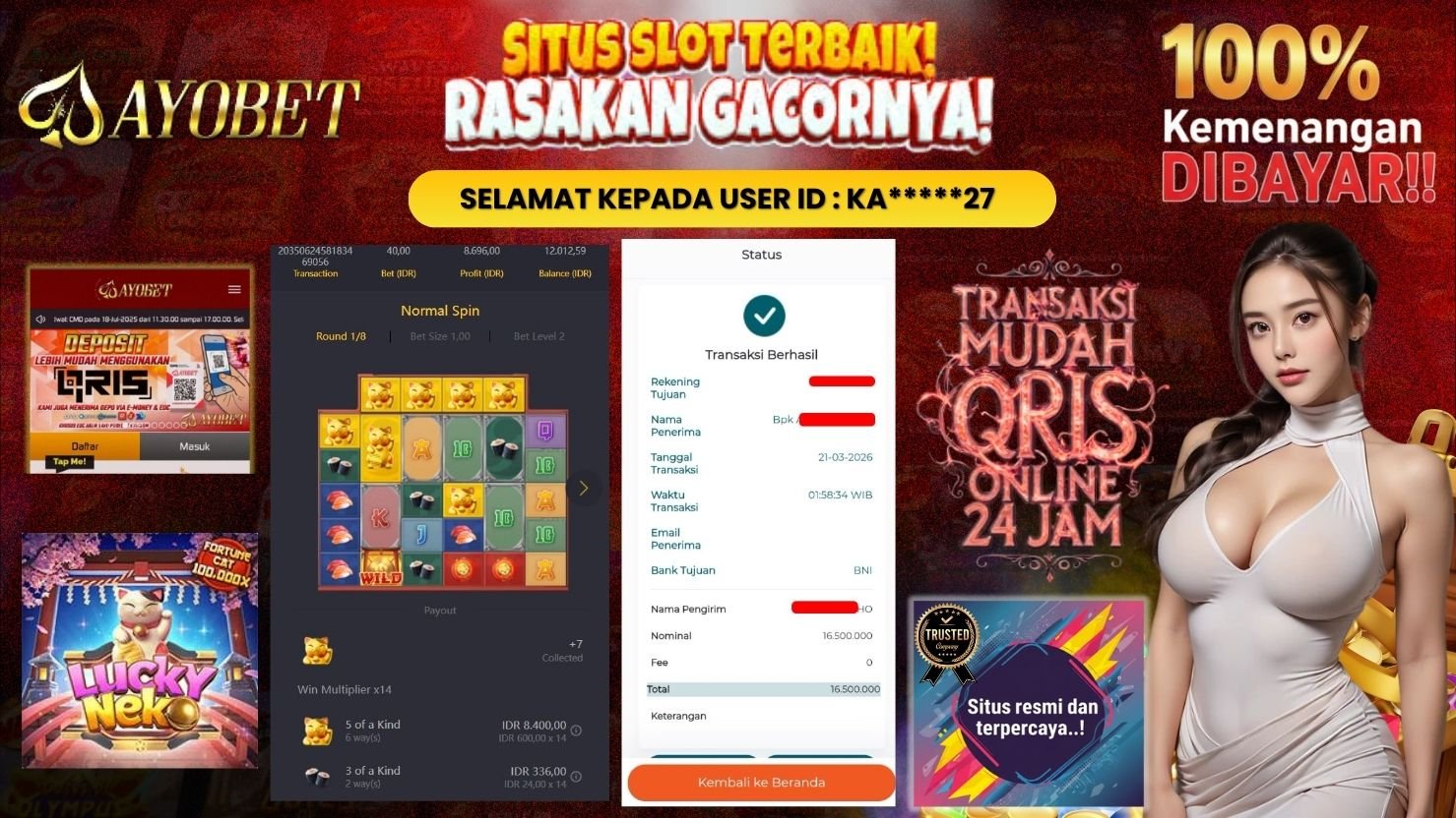 AYOBET JACKPOT SLOT LUCKY NEKO